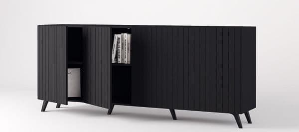 Lexie Matte Black Wide 4 Door Sideboard