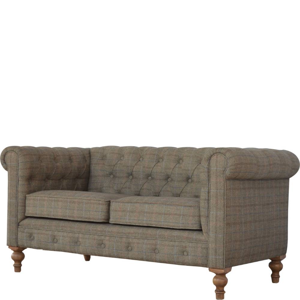 Multi Tweed 2 Seat Chesterfield Sofa