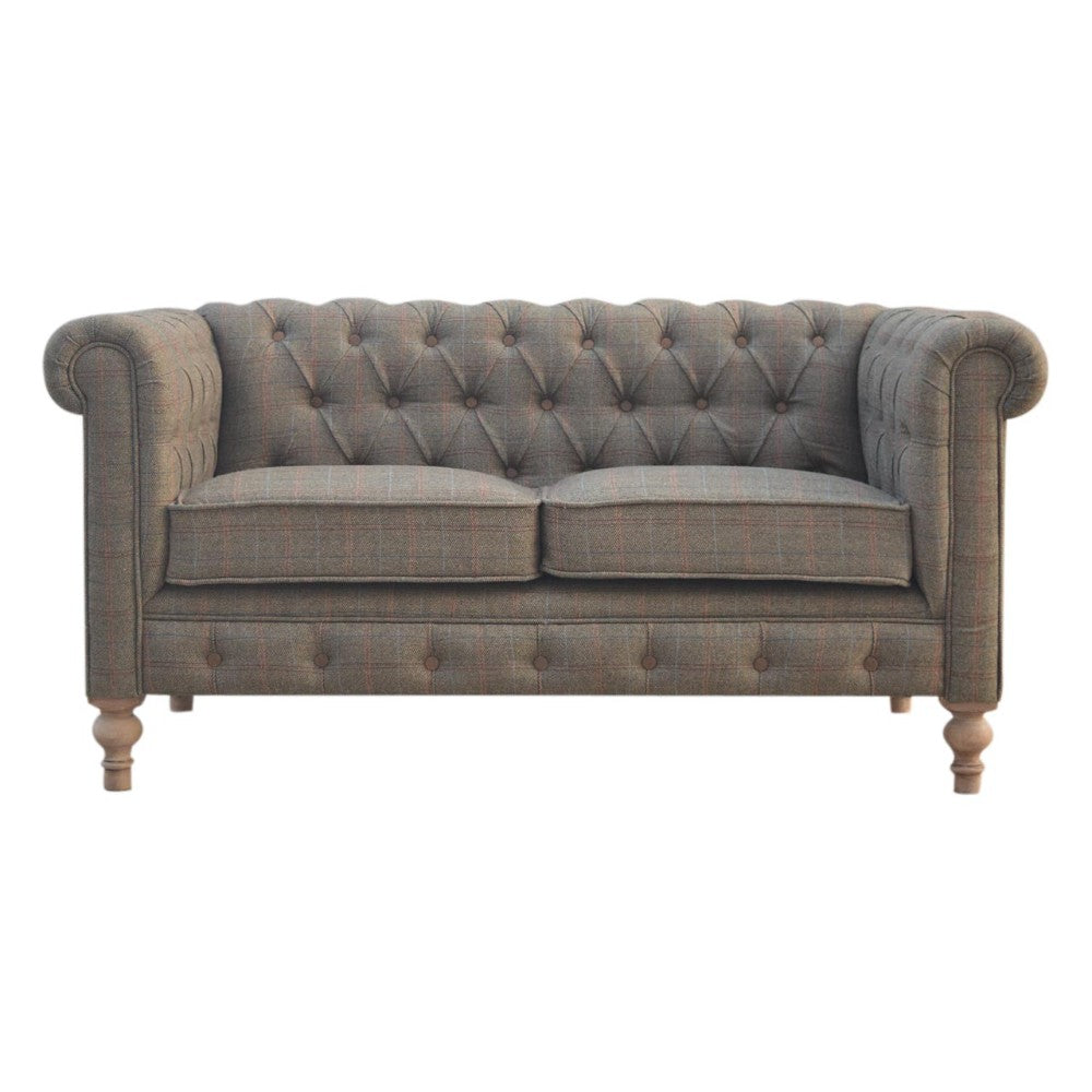 Multi Tweed 2 Seat Chesterfield Sofa