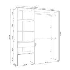 Wylda Oak and White Open Door Wardrobe With Shelves And Rail