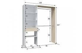 Wylda Oak and White Open Door Wardrobe With Shelves And Rail