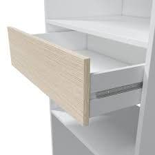 Wylda Oak and White Open Door Wardrobe With Shelves And Rail