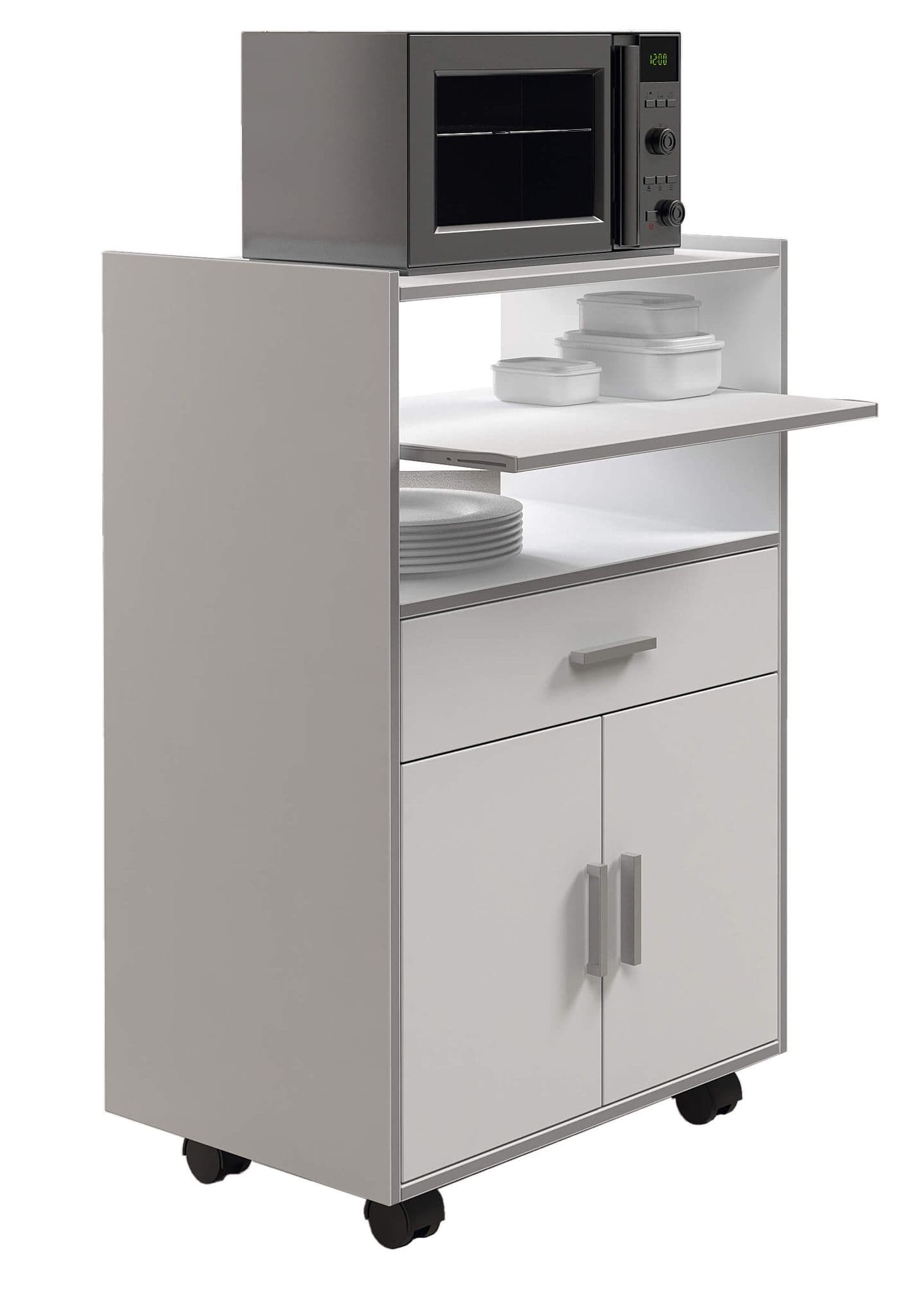 Quinn White and Grey Kitchen Trolley