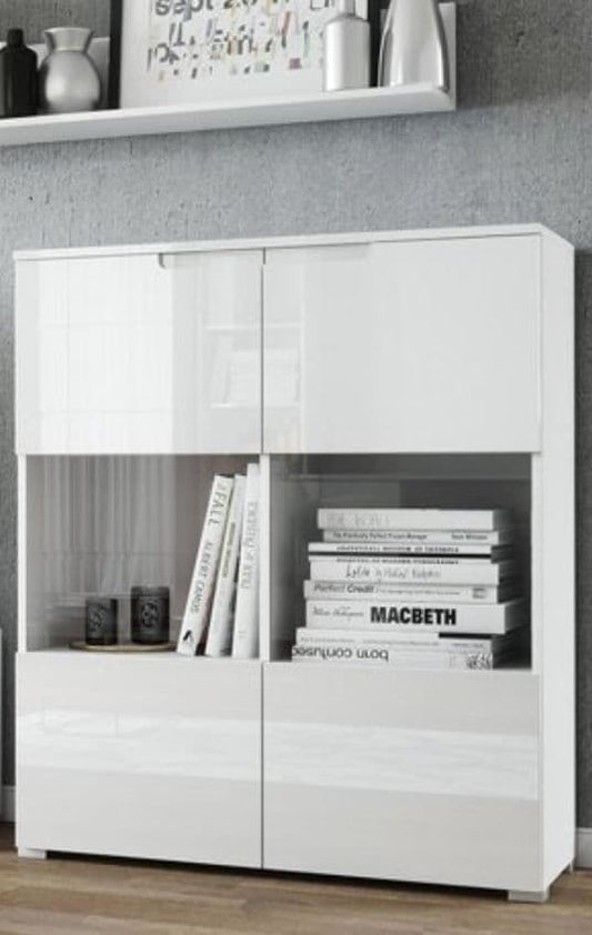 Cecily White Gloss Display cabinet