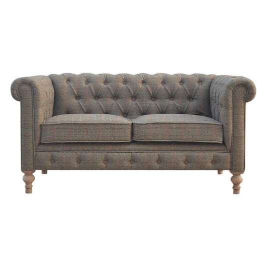 Multi Tweed  2 Seat Chesterfield Sofa