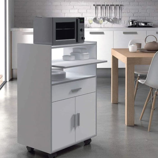 Quinn White and Grey Kitchen Trolley